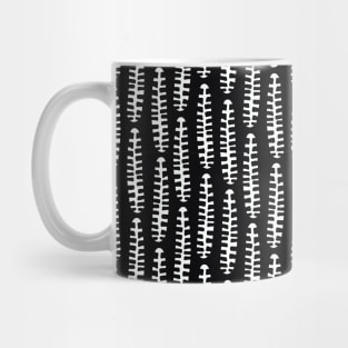 Monochrome Abstract Leaves Pattern Large Mug